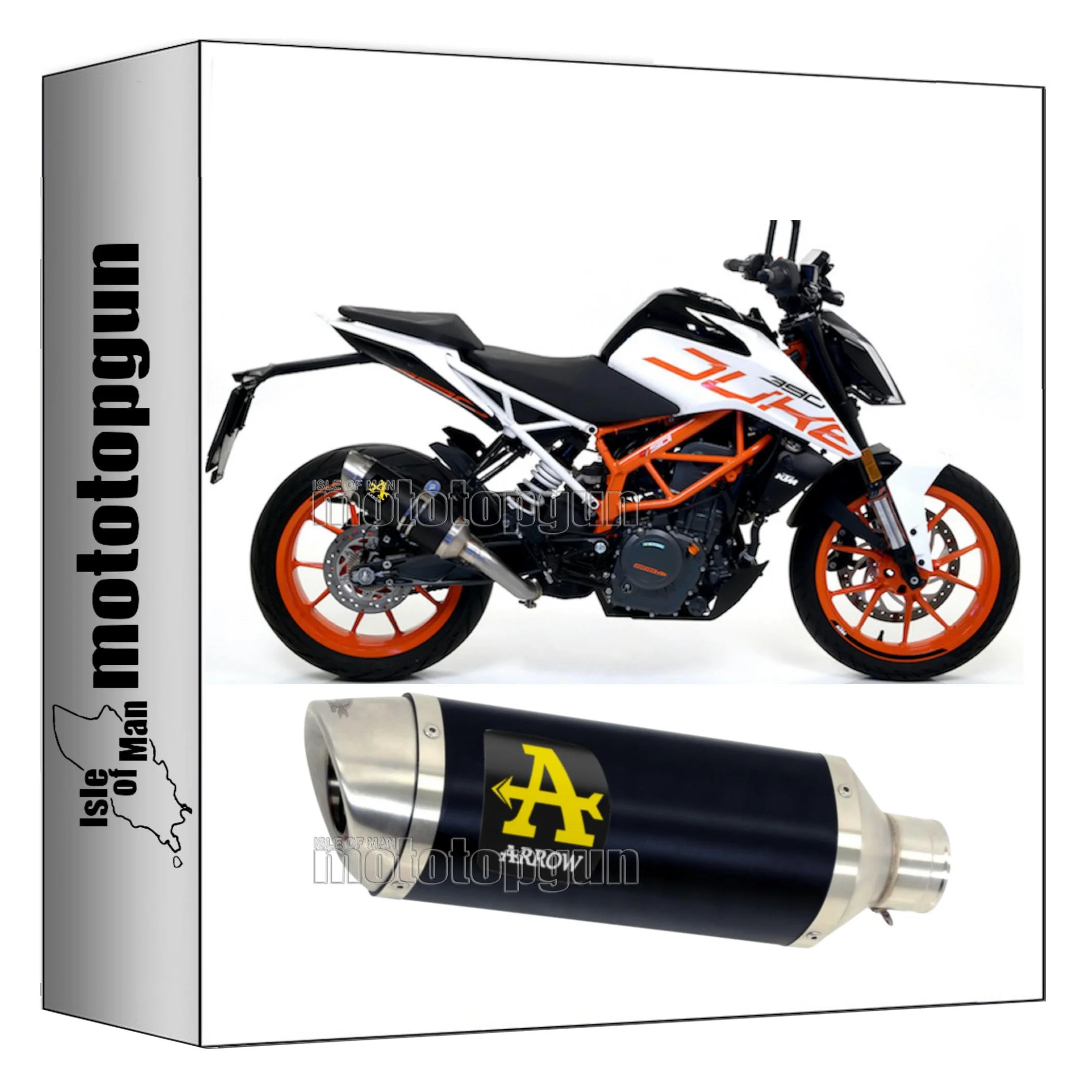 arrow 71860AON* tubo de escape homologado thunder aluminio negro compatible con ktm duke 390 2017 2018 2019 2020 mototopgun