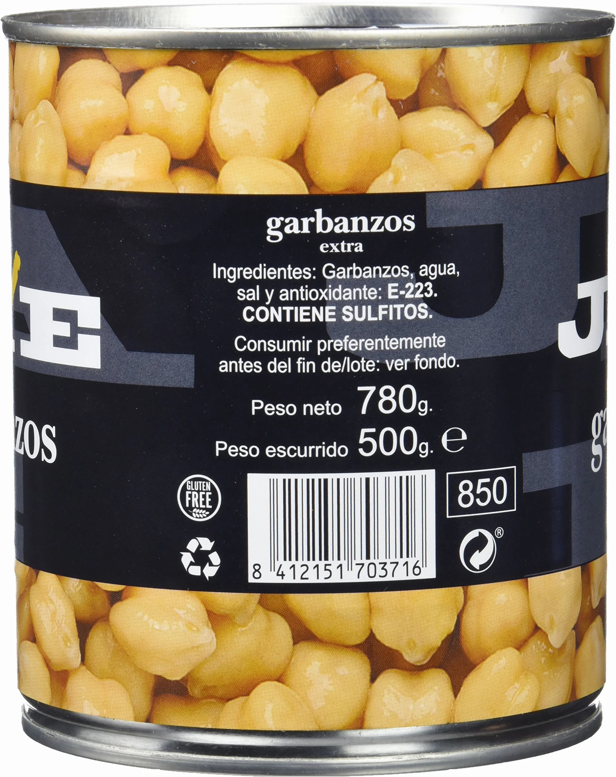 Ja'E Garbanzos Legumbre Cocida 6 x 500 G