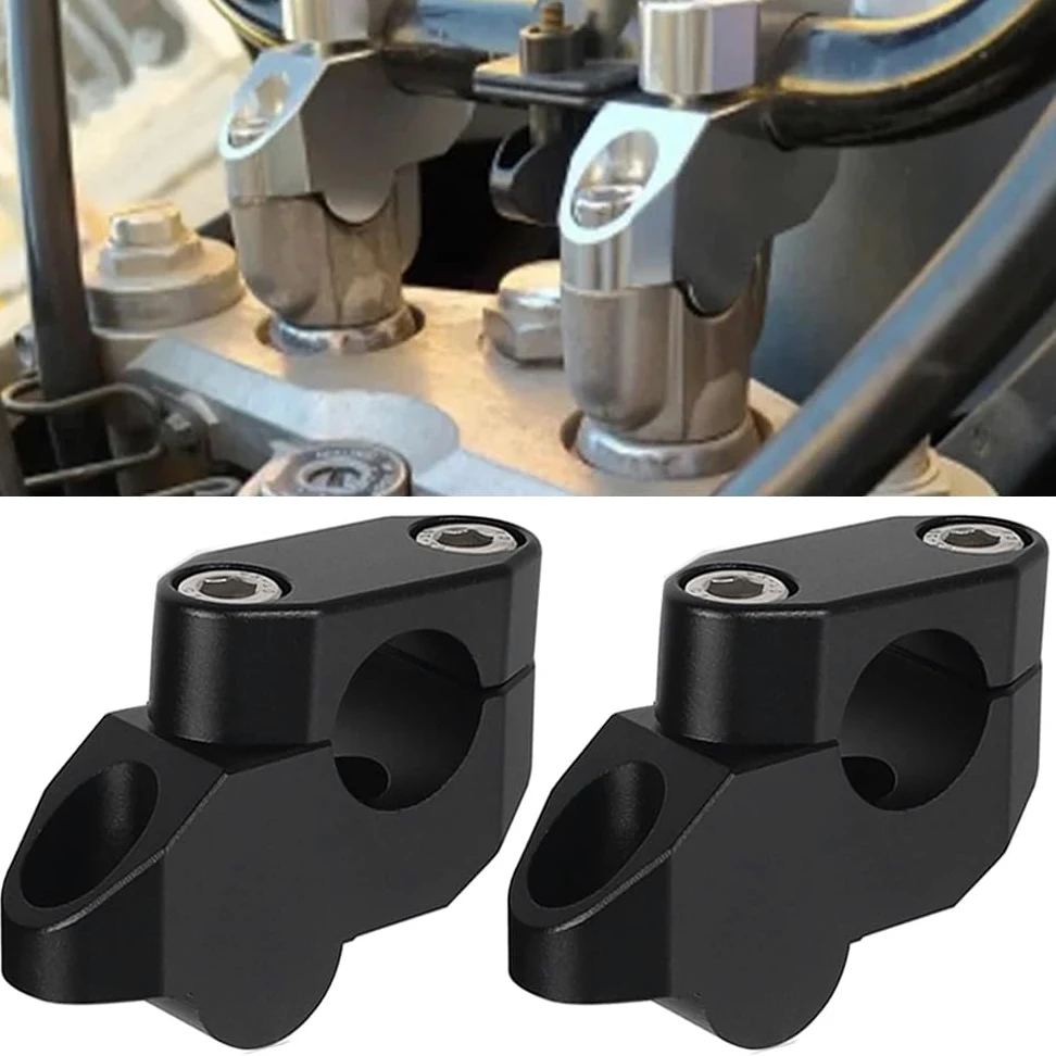 2pcs Moto Soporte Manillar Riser 28mm para Suzuki V-Strom 650 VStrom 1000 DL650 DL1000 V-strom 250 - Negro