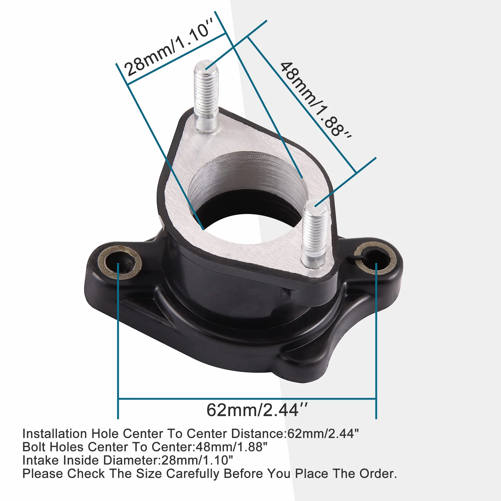 GOOFIT PZ27 27 mm tubo colector de admisión Reemplazar Para CG 125cc 150cc 200cc Taotao Roketa Sunl ATV Dirt Bike Go Kart
