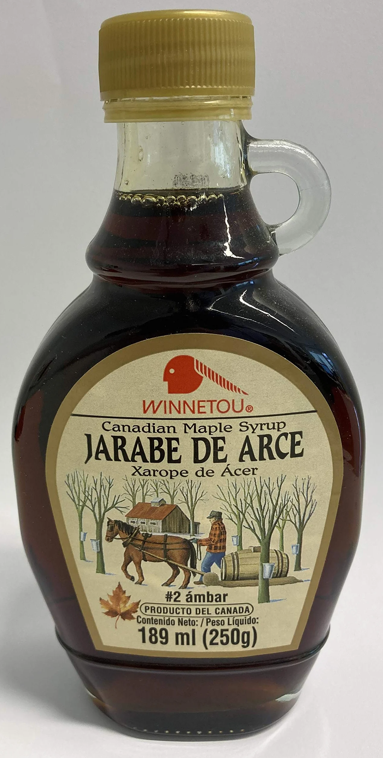 Sirope de Arce 100% Natural Maple Syrup Canadá #2 Ámbar Grado A 250g