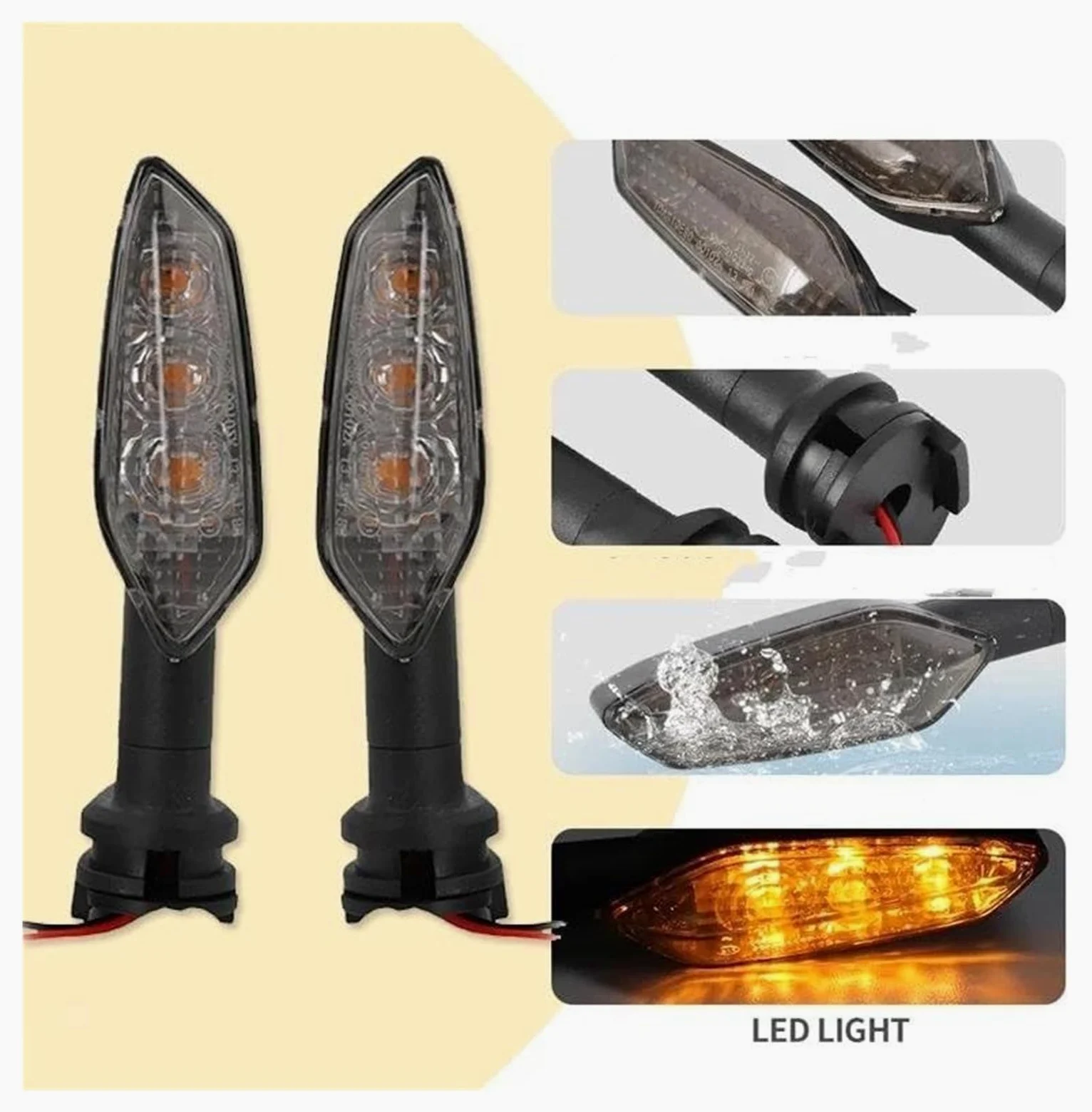 para Yamaha YZF R6 R1 R3 R7 R9 R15 MT07 MT09 para Tenere 700 para Tracer 900 FZ 16 1 Luz Indicadora De Señal Giro LED Funcionamiento Moto Intermitentes Indicadores | 4pcs Smoked