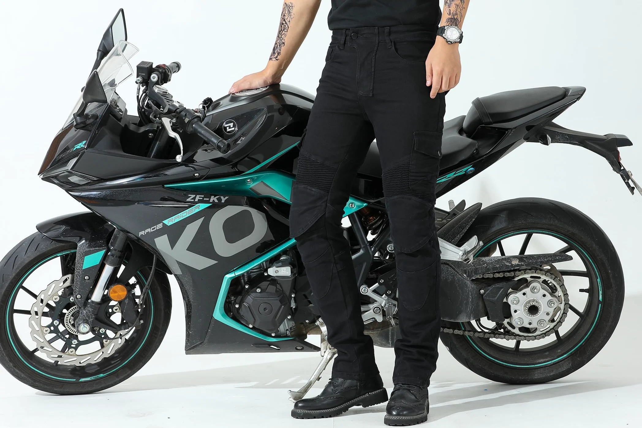 CTBQiTom Pantalón Moto para Hombre con Revestimiento Protector de aramida Pantalón de Moto con Coraza Desmontable CE