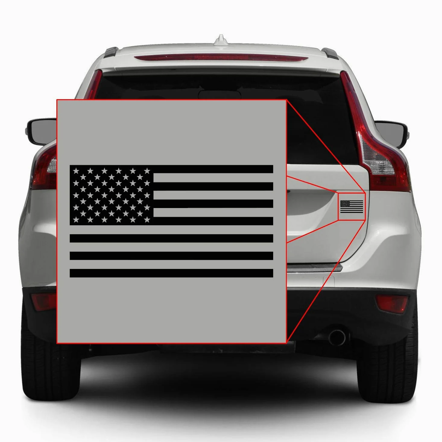 Pegatina de vinilo con bandera estadounidense [elige color/tamaño] para ordenador portátil/coche/camión/Jeep/ventana/parachoques