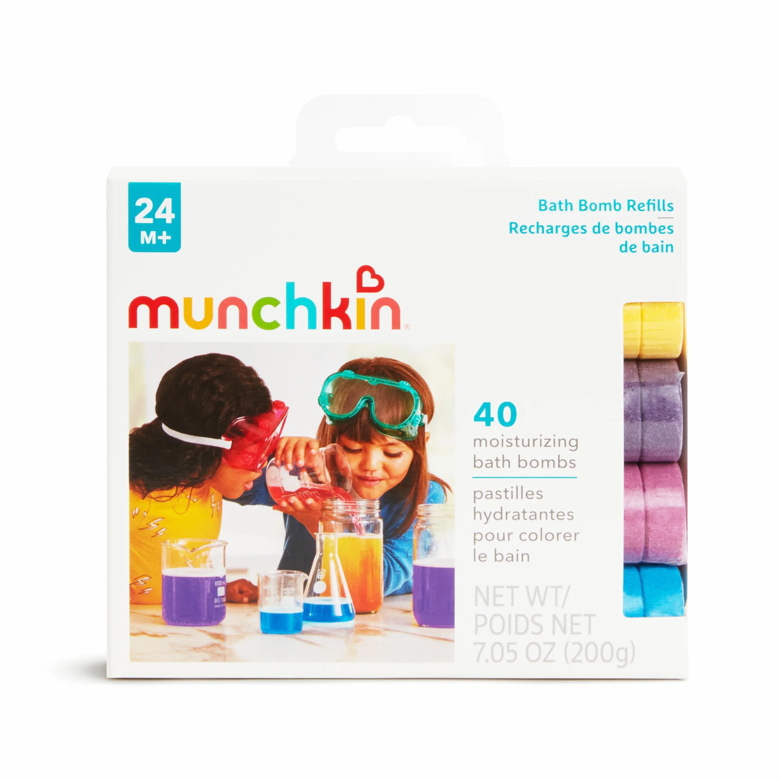 Munchkin Colour Buddies Bombas de Baño para Bebé Dispensador de Juguetes Pack de 40