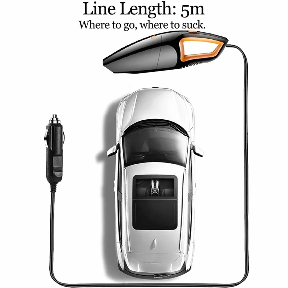Aspirador de Coche de 120W y 8000pa de Alta succión para Coche, Aspirador Potente de Doble Uso húmedo/seco, minicoche de Mano de 12V