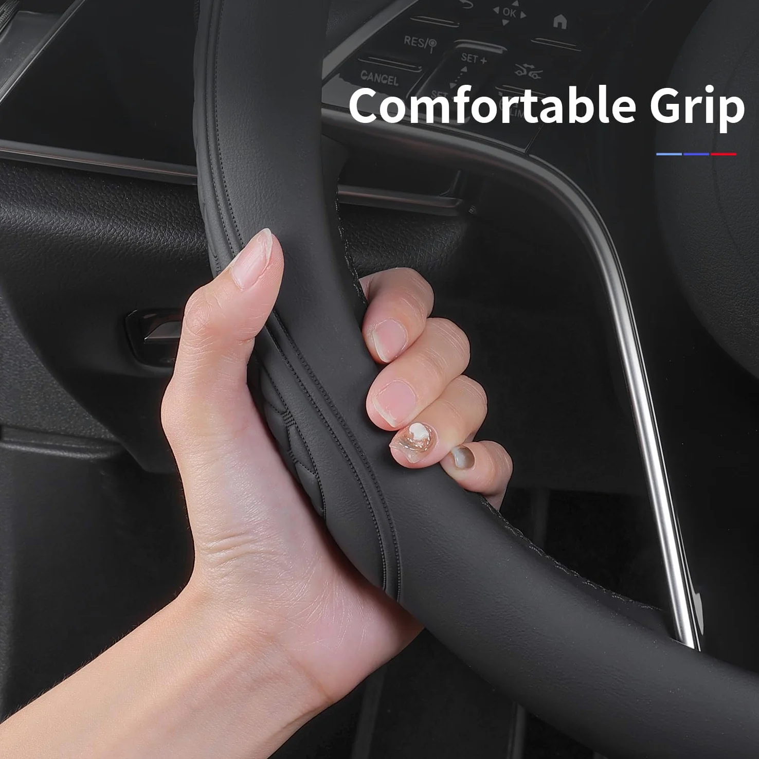 Funda para volante para mujeres y hombres, compatible con Dodge RAM 1500 2500 3500 Truck 2012-2024 2025 Grand Caravan 2008-2023 cabina estándar Quad Cab Crew Cab Mega Cab accesorios de coche,