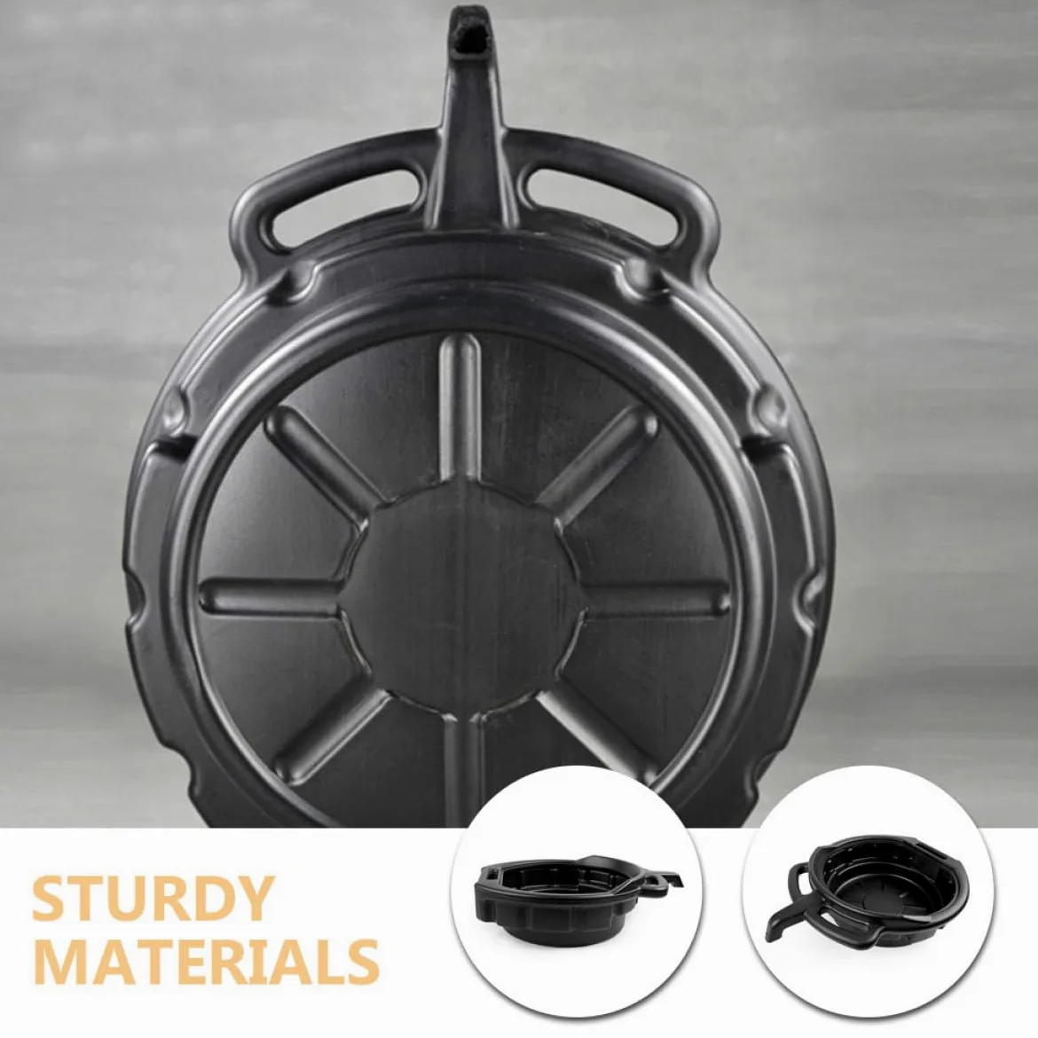 NUOBESTY Bandejas de Drenaje de Aceite 10l y 15l para Automotor, Set 2 Unidades, Plástico PE Resistente, Uso para Mantenimiento de Coches, Taller y Garaje