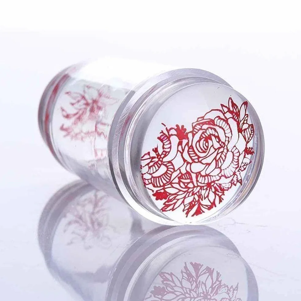 Sello de silicona transparente en gel para puntas de uñas francesas, doble cabeza, herramientas de estampación, manicura