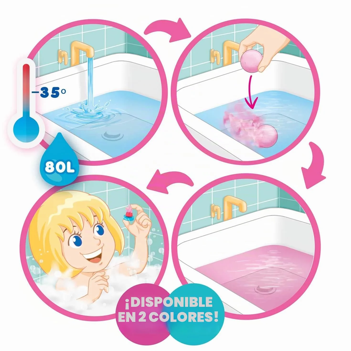 Peppa Pig Bombas de Baño Infantiles con Regalo Sorpresa 1 Unidad