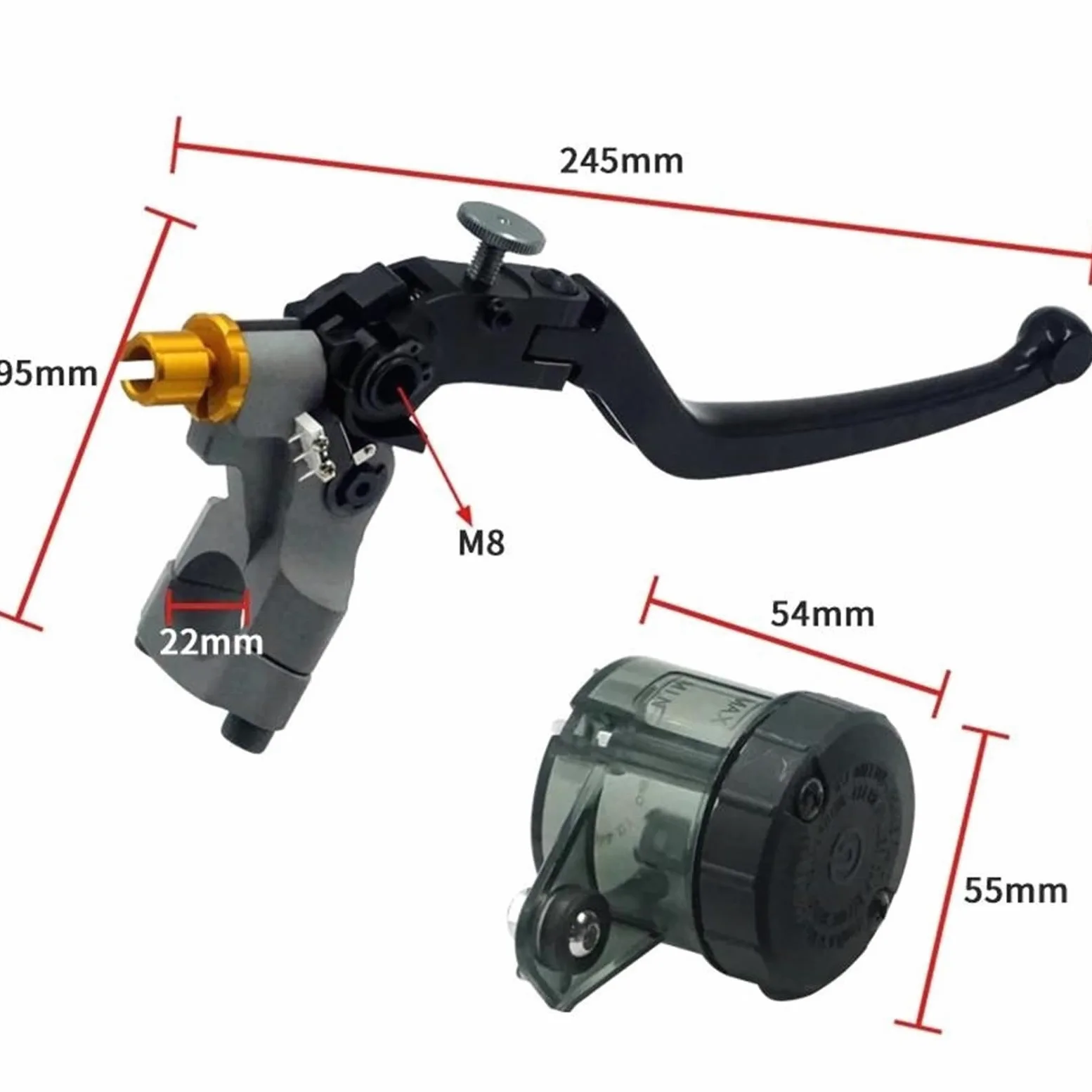 Palancas Embrague Freno Cable De Embrague Cilindro Maestro De Freno De Motocicleta, Bomba De Freno Radial De 22 Mm Y 7/8''