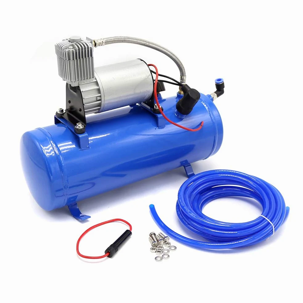 Kit de compresor de aire comprimido de 12 V CC para bocina de coche, kit de compresor de bocina de aire, trompeta, bocina con interruptor de presión integrado, 6 L, 150 psi
