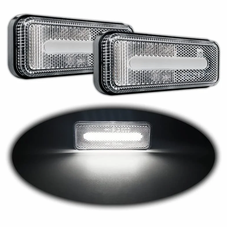 GÁLIBOS LED NEÓN CATADIÓPTRICOS RECTANGULARES BLANCOS 12V 24V 2 UNIDADES