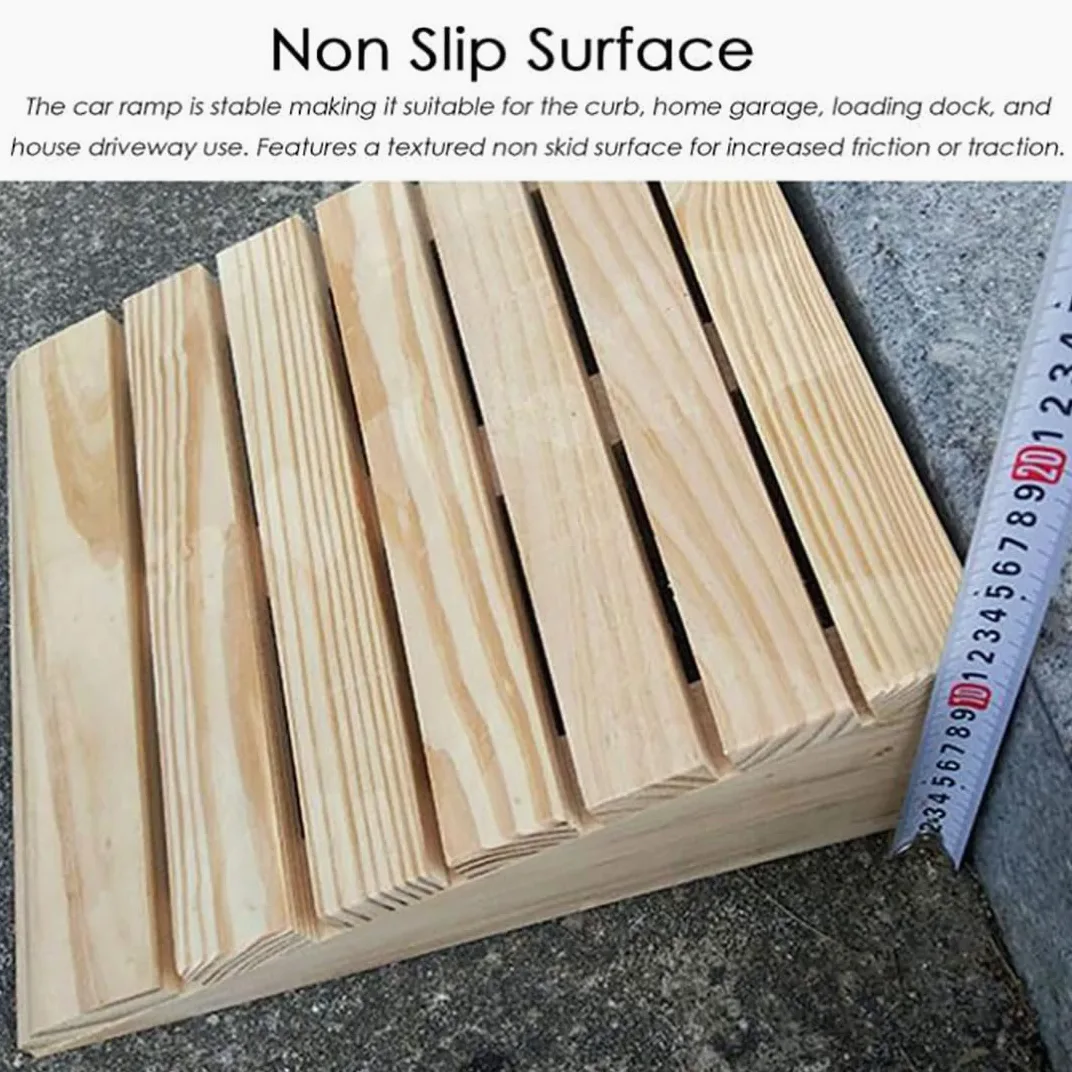 Profesional Rampas De Acera De Entrada,Rampas para Sillas De Ruedas para Escalones,Portátil Rampas De Umbral Ligeras,Molduras De Madera Listones,30.8 * 30 * 12CM