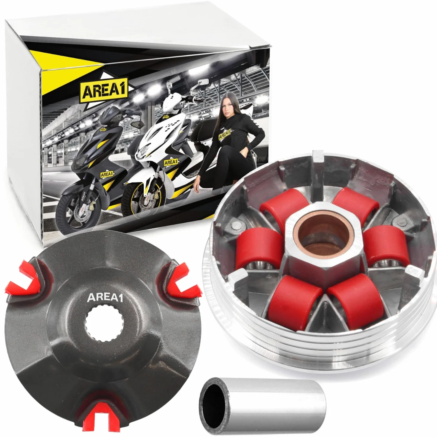 Area1 Tuning Variomatik + embrague compatible con 50 ccm 2 tiempos TPH Zip NRG MC2 MC3 Power Liberty Runner SR 50 R Racing Sport Street Sportcity MY ET2 S Primavera