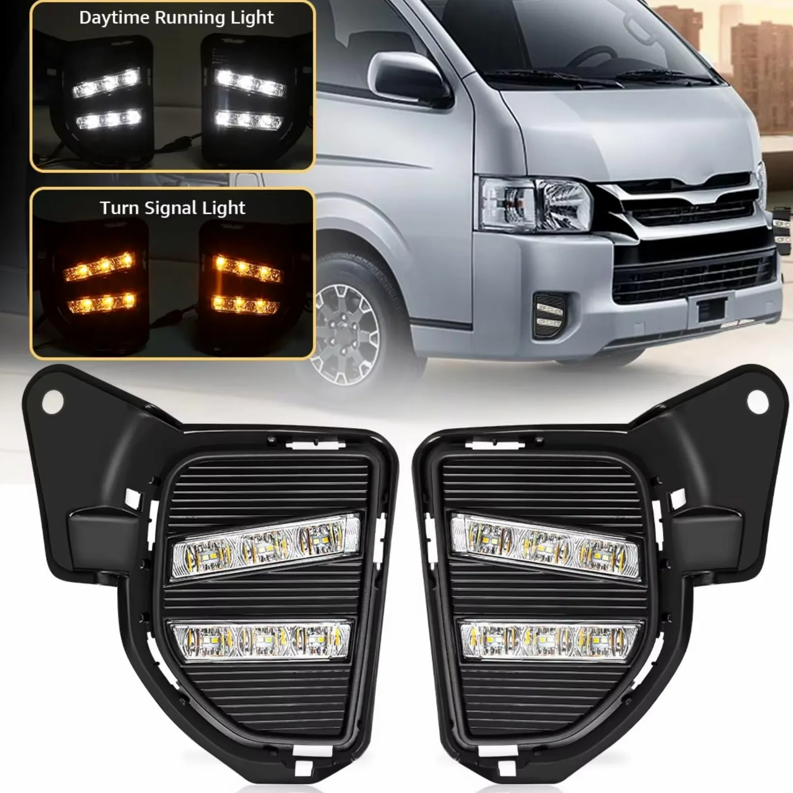 Faros Antiniebla Delantero Para Toyota Para Hiace 2014 2015 2016 Luces diurnas LED DRL Faros delanteros