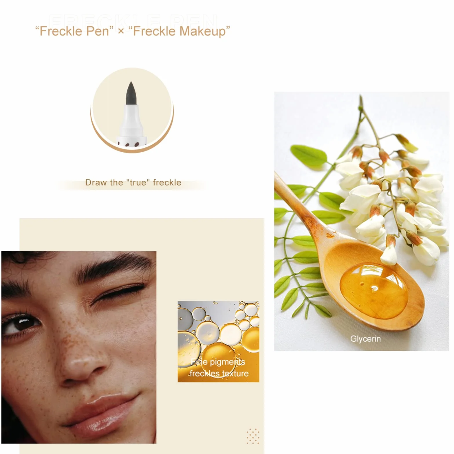 Freckle Pen, Bolígrafo Maquillaje Pecas Realista Impermeable (01#Light Brown)