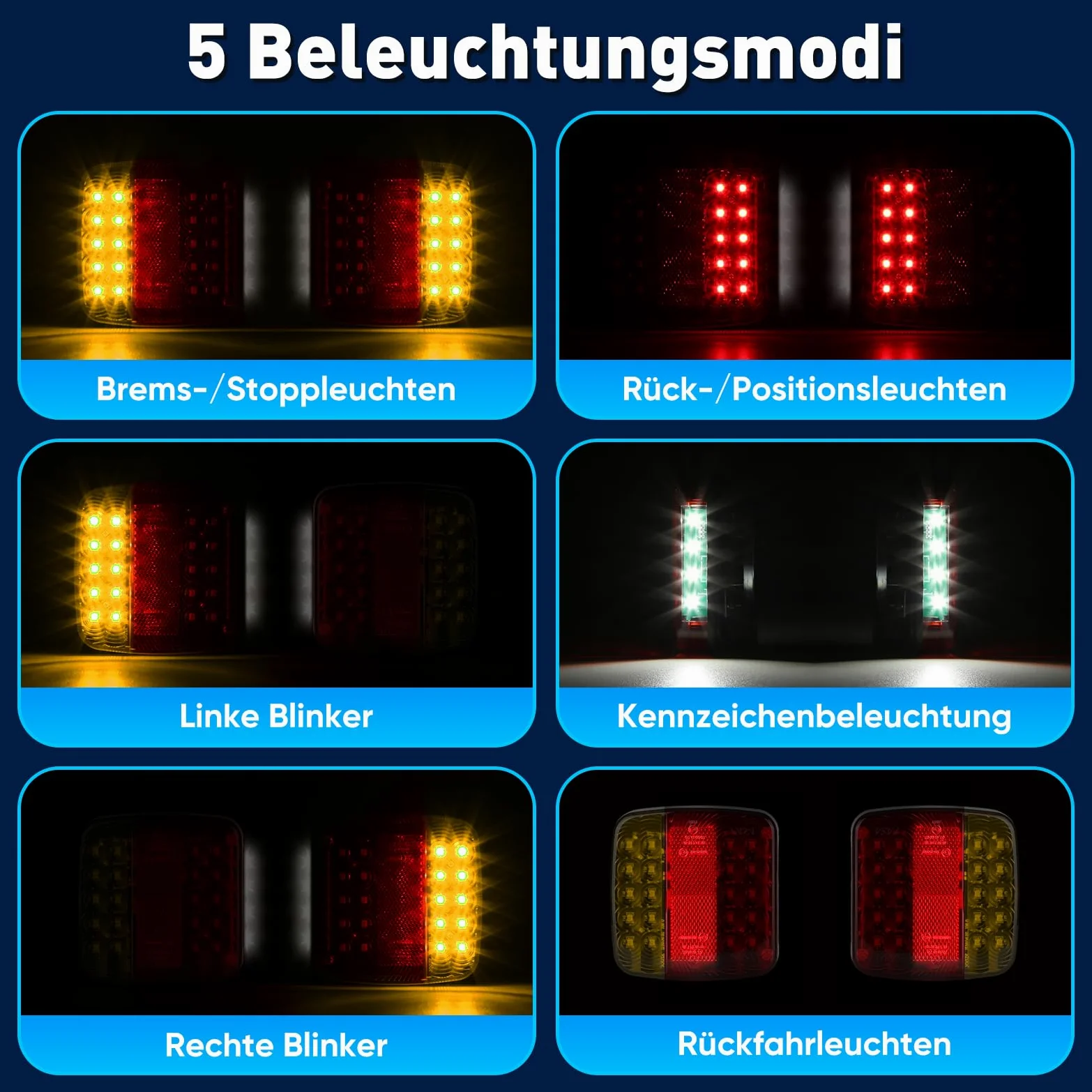 BlumWay Luces magnéticas inalámbricas para remolques, transmisores mejorados de 2,4 GHz con batería de 2000 mAh, kit de iluminación para camiones, barcos, autocaravanas, vehículos, caravanas