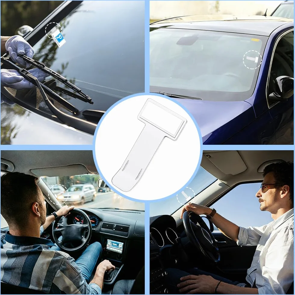 20 Piezas Clip para Boletos de Parabrisas Autoadhesivo Pinza Transparente Ticket Coche Soporte Pinzas de Plástico para Billetes de Aparcamiento para Coches Caravanas Camiones Parabrisas
