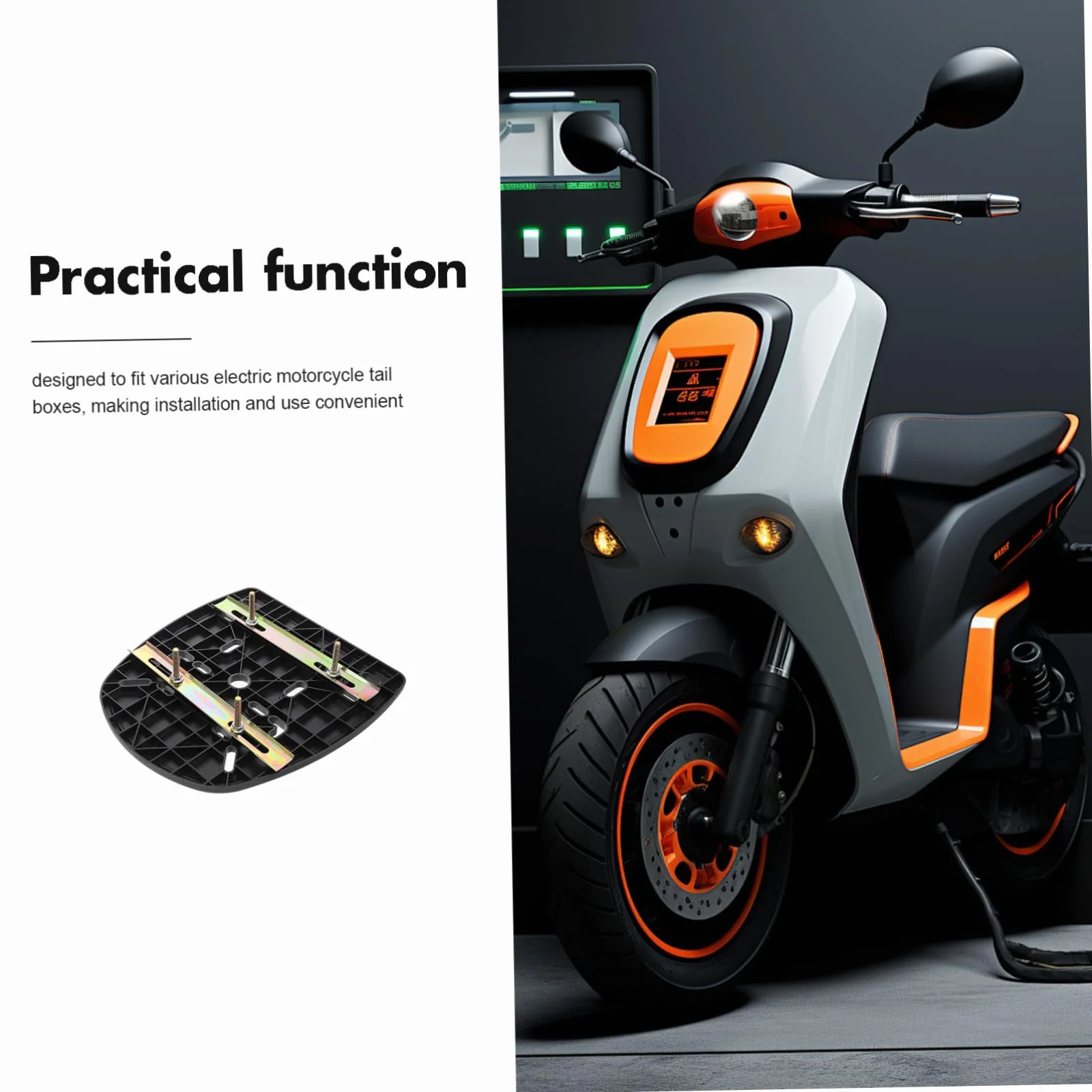 Placa Base Tornillos Fijos para para Caja Trasera de Motocicleta Diseño Reforzado y Tiras Antideslizantes Soporte Resistente y Seguro