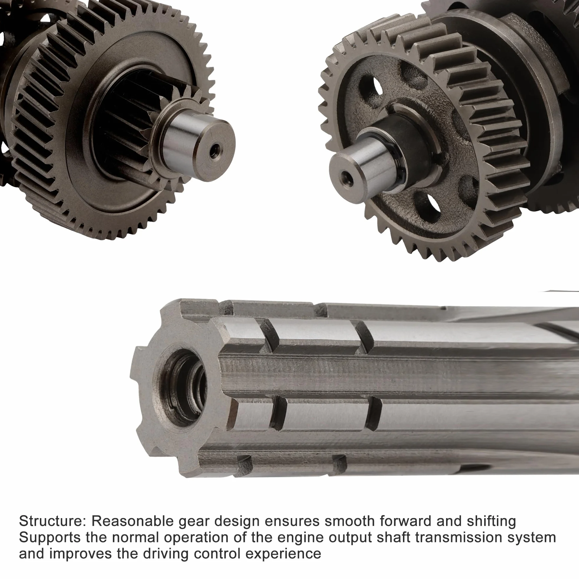 GOOFIT Engranaje de Transmisión del Motor 17T, Eje de Engranaje Intermedio Secundario de la Caja Externa Reemplazo para Gy6 ATV 200 200cc AU200 LX200M CVT LC162FMK E 200 ATV Go Kart