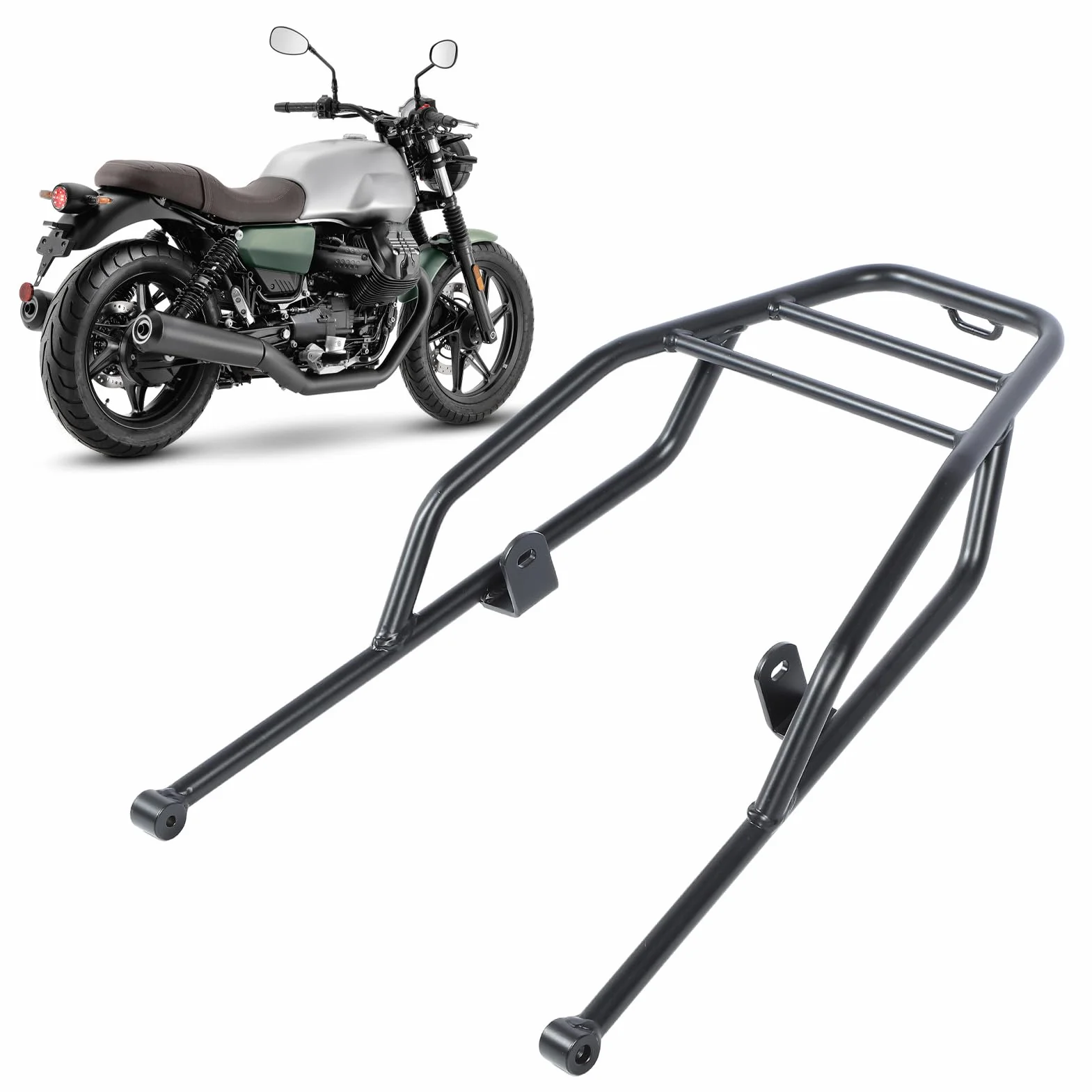 Motocicleta Trasero Trasero de Equipaje Soporte de Tubo de Hierro Pesado Espacio de Almacenamiento Adicional Soporte de pasajeros Seguro para Moto Guzzi v7 Stone Especial