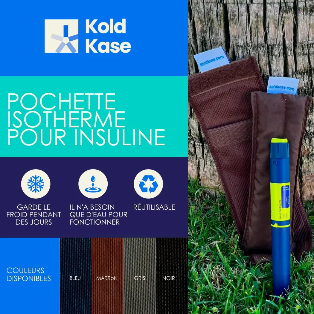 Kold Kase - Nevera para Insulina Portátil Familiar | Azul | Estuche Isotérmico sin Electricidad | Mantiene Medicamentos Frescos en Viajes | Ideal para Uso Familiar | Reutilizable y Versátil