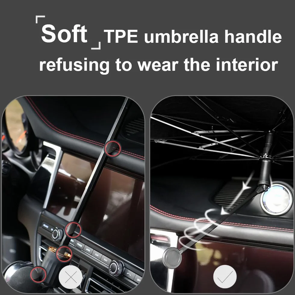 LELYFIT Parasol Parabrisas Delantero Coche Plegable Barra Ajustable Protección UV Solar 140 x 80 cm