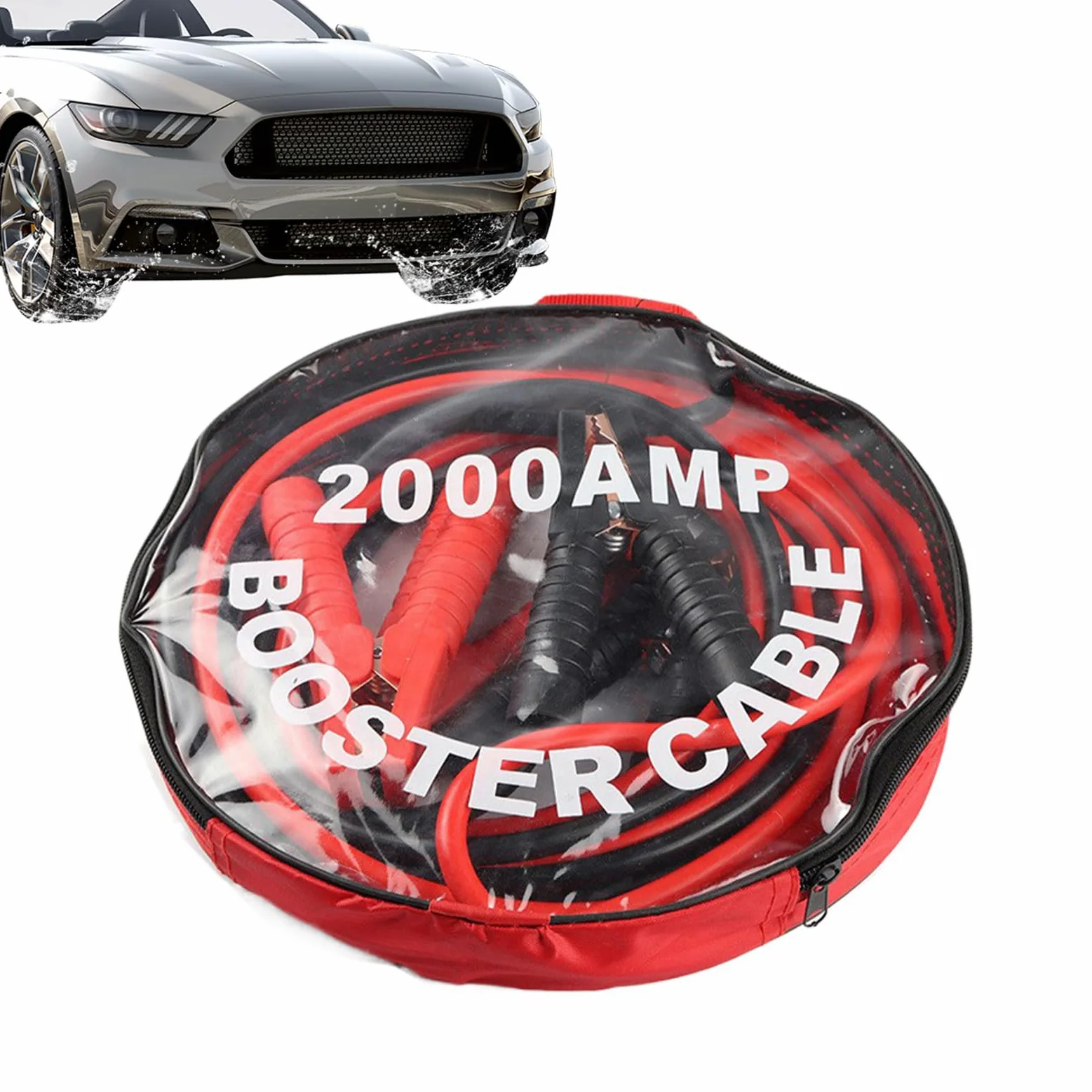Cables de Arranque 2000A 3/4 m Portátil Rápido | Cables De Arranque Para Batería De Coche para motocicleta, ATV, , cortacésped, remolque, carrito de golf, bicicleta