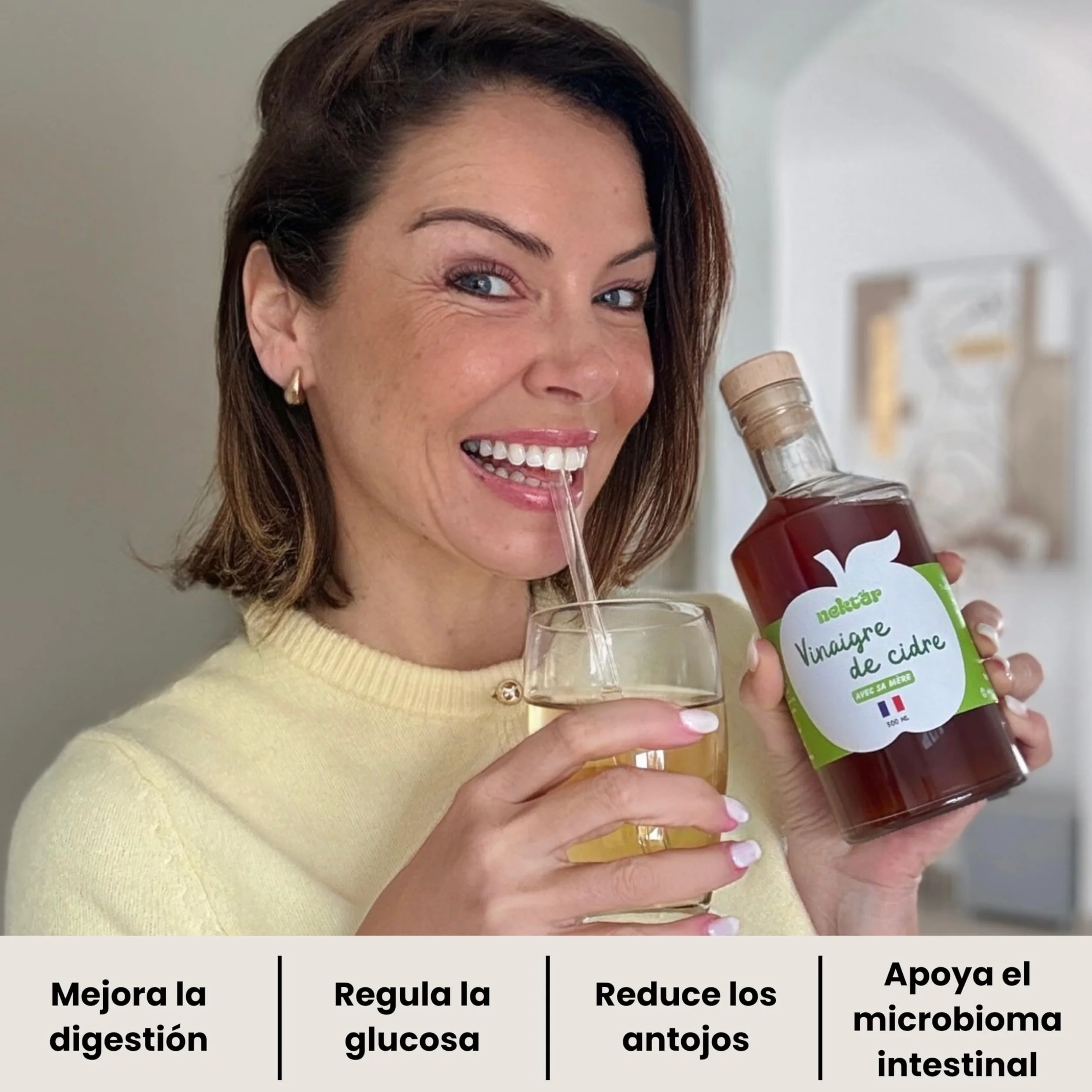Vinagre de Sidra Orgánico Sin Pasteurizar Sin Filtrar con Madre 500 ml Hecho en Normandía