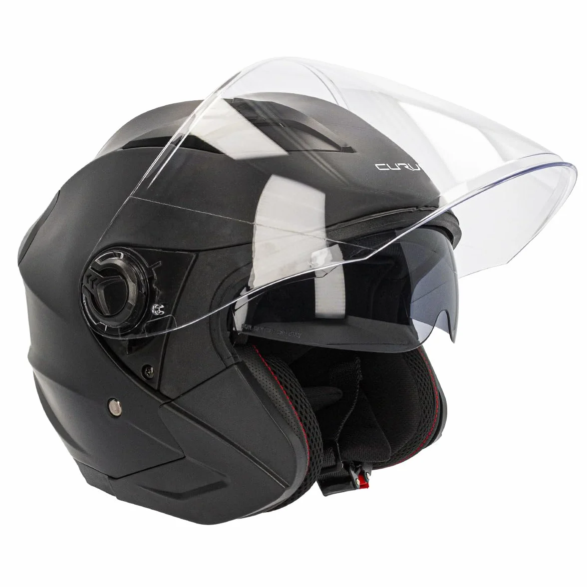 Curve Casco Jet para Moto, Mercury, Material Resina ABS termoplástica, Sistema de ventilación, Visor Solar Ahumado, Cierre micrométrico, Adultos, Hombre y Mujer, ECE 22.06