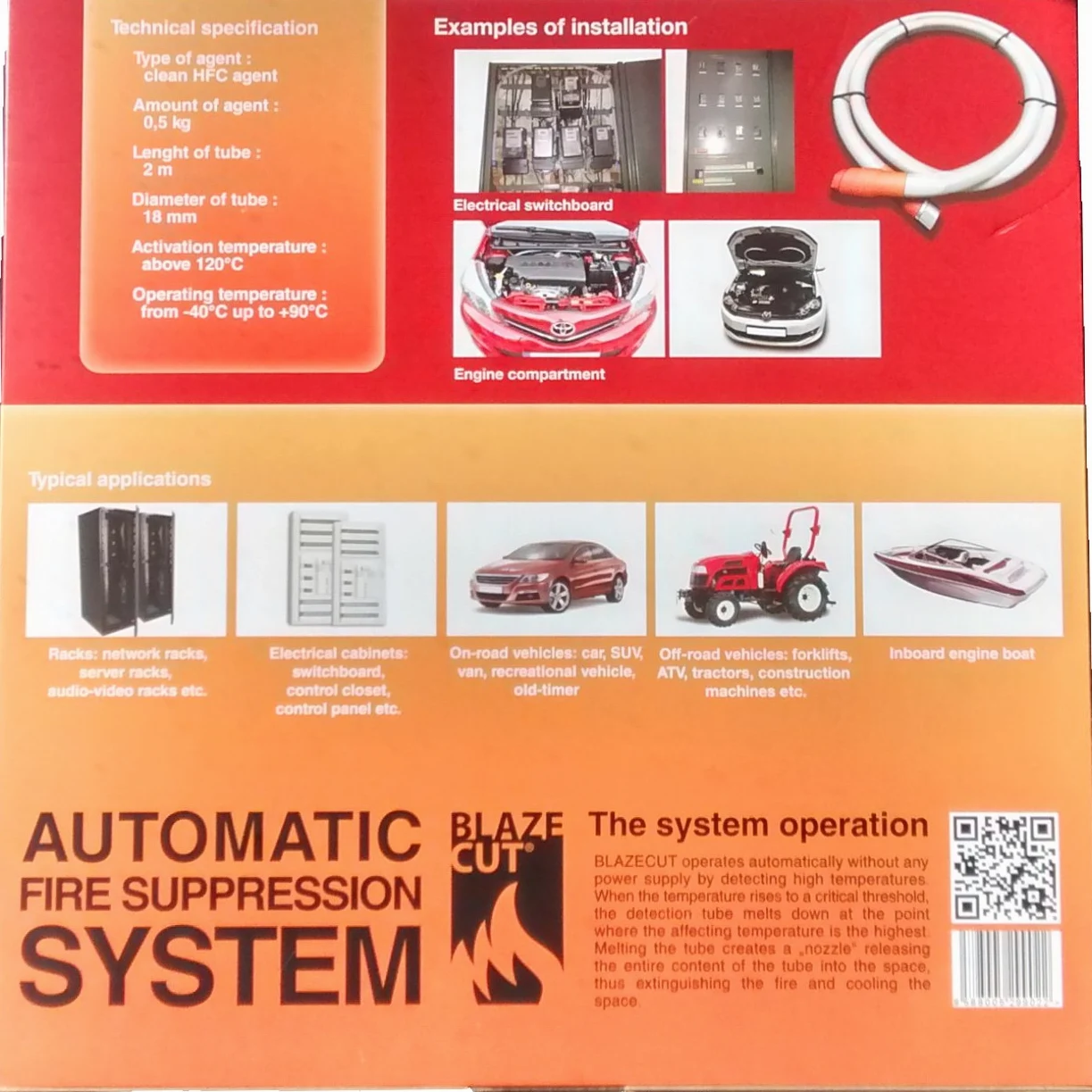 sistema de extinción de incendios automático 6 'tv200fa, Automotive extintor