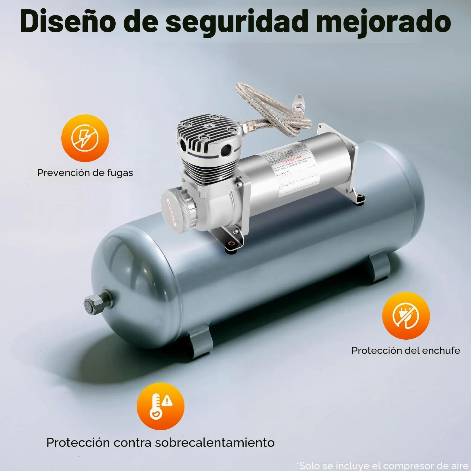 Kit de compresor de aire 200PSI 3/8 NPT, bocina de tren de aire de servicio pesado, compresor de suspensión Air Ride de 12 V, compresor de alto rendimiento para vehículos de motor, sistema de