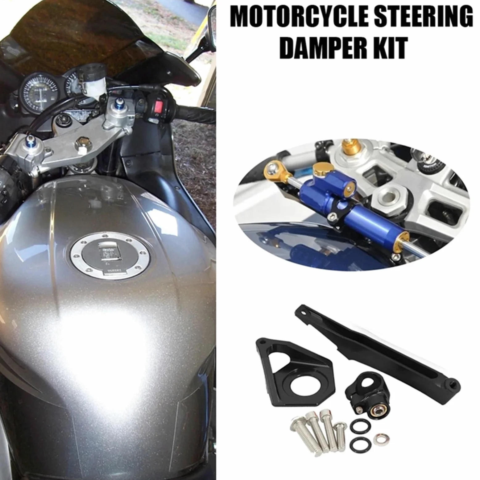 Kit De Soporte Montaje Amortiguador Estabilizador Dirección Motocicleta para Yamaha YZF-R6 YZF600 2003 2004 2005