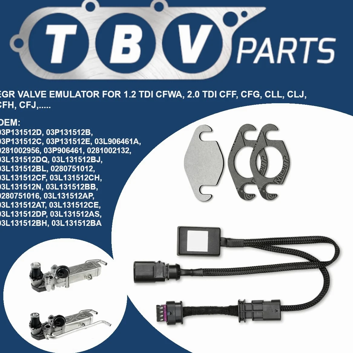 Kit Anular Valvula Egr 03L131512BB 03L131527AX Compatible Para CFFA Motor 2.0 TDI A3 Sharan Alhambra Passat Anular Valvula Egr 03L131512BL 03L906461A 03L131512AP