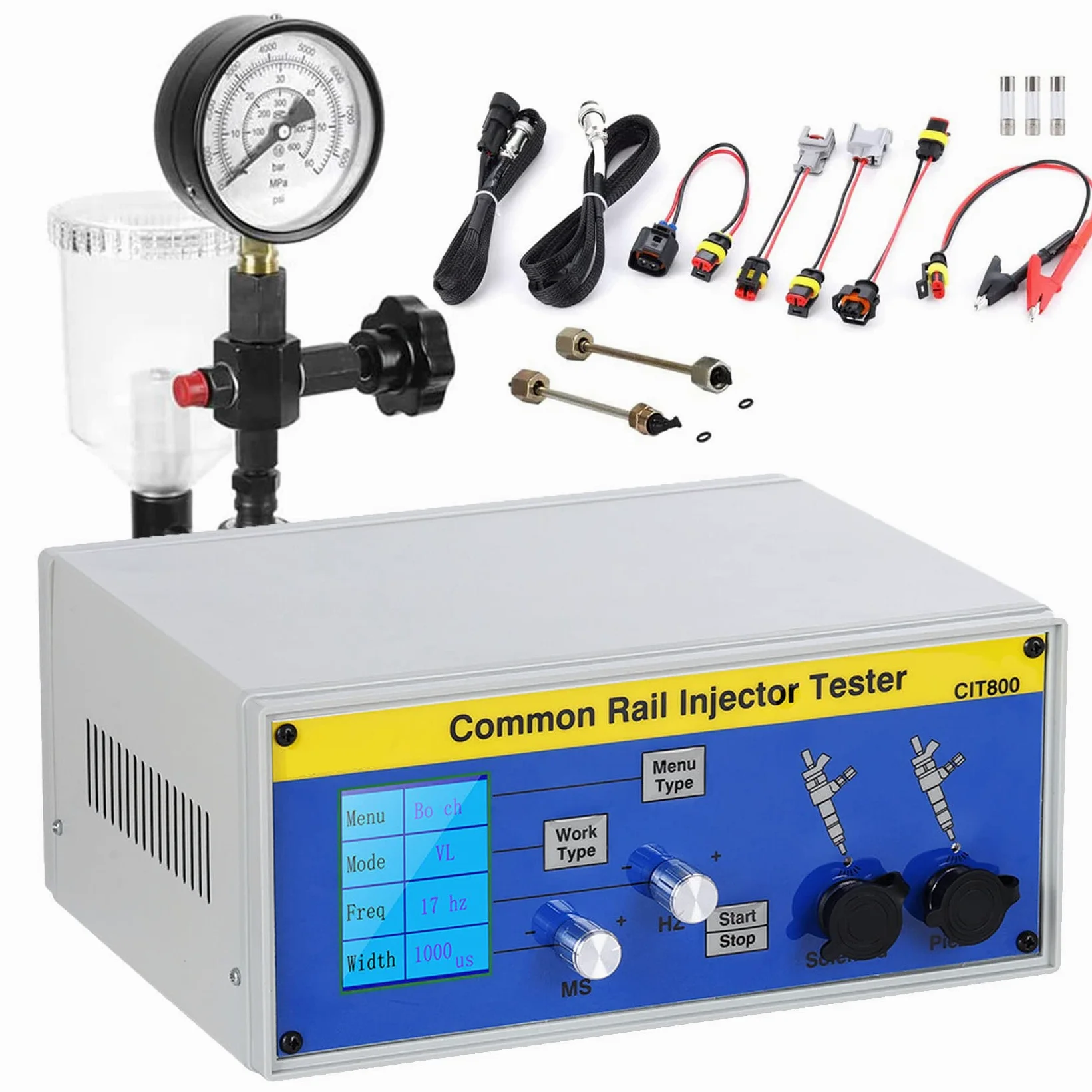 Kit de compresión del probador de inyectores diésel, probador de inyectores de riel común diésel, probador de inyectores de riel común diésel CIT800 Probador de inyectores piezoeléctricos diésel