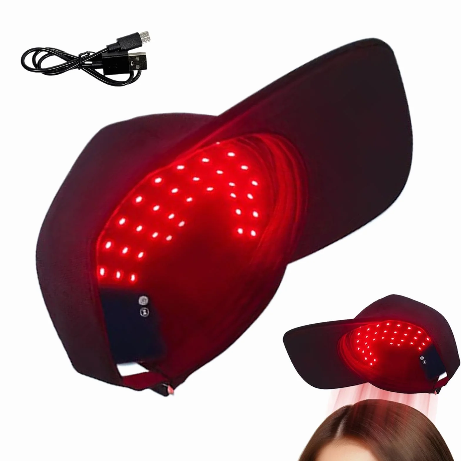 Gorro de crecimiento LED para el cuidado del cuero cabelludo 450 nm/660 nm luz roja