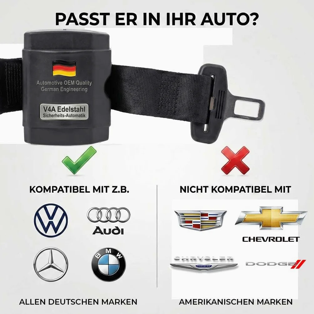 Cinturón de Seguridad Extensible para Perros - para Perros medianos y Grandes - para Coche