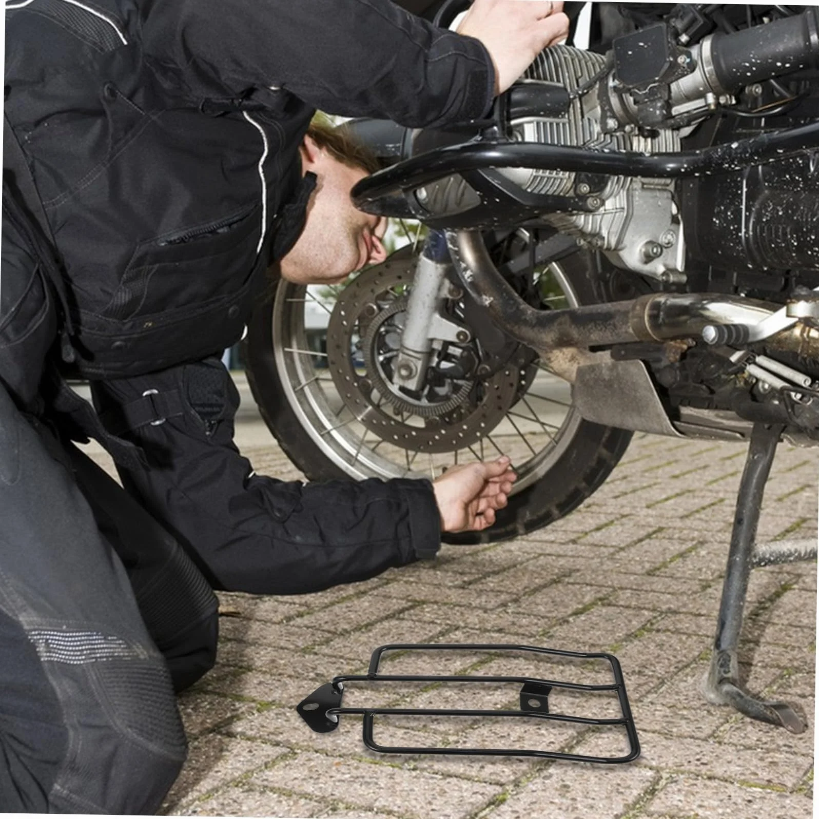 Cabilock Marco De Trasera Modificado De Soporte Trasero para Moto Estante De Equipaje para Motocicleta Rejilla Trasera Portaequipajes para Moto Asiento Trasero Planchar Negro
