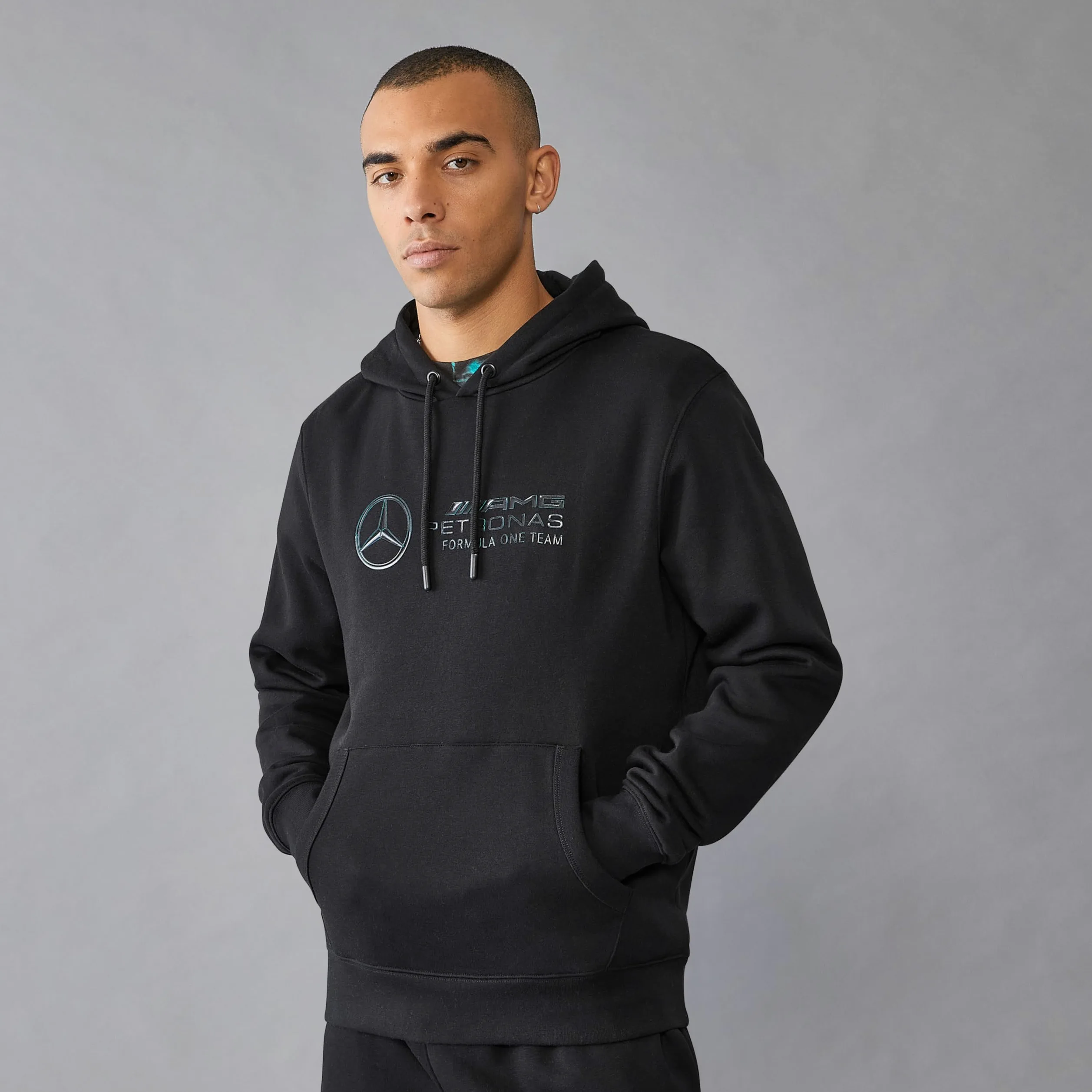 Mercedes AMG Petronas Sudadera con Capucha F1 Stealth Logo para Hombre - Negro - Tamaño: 3XL