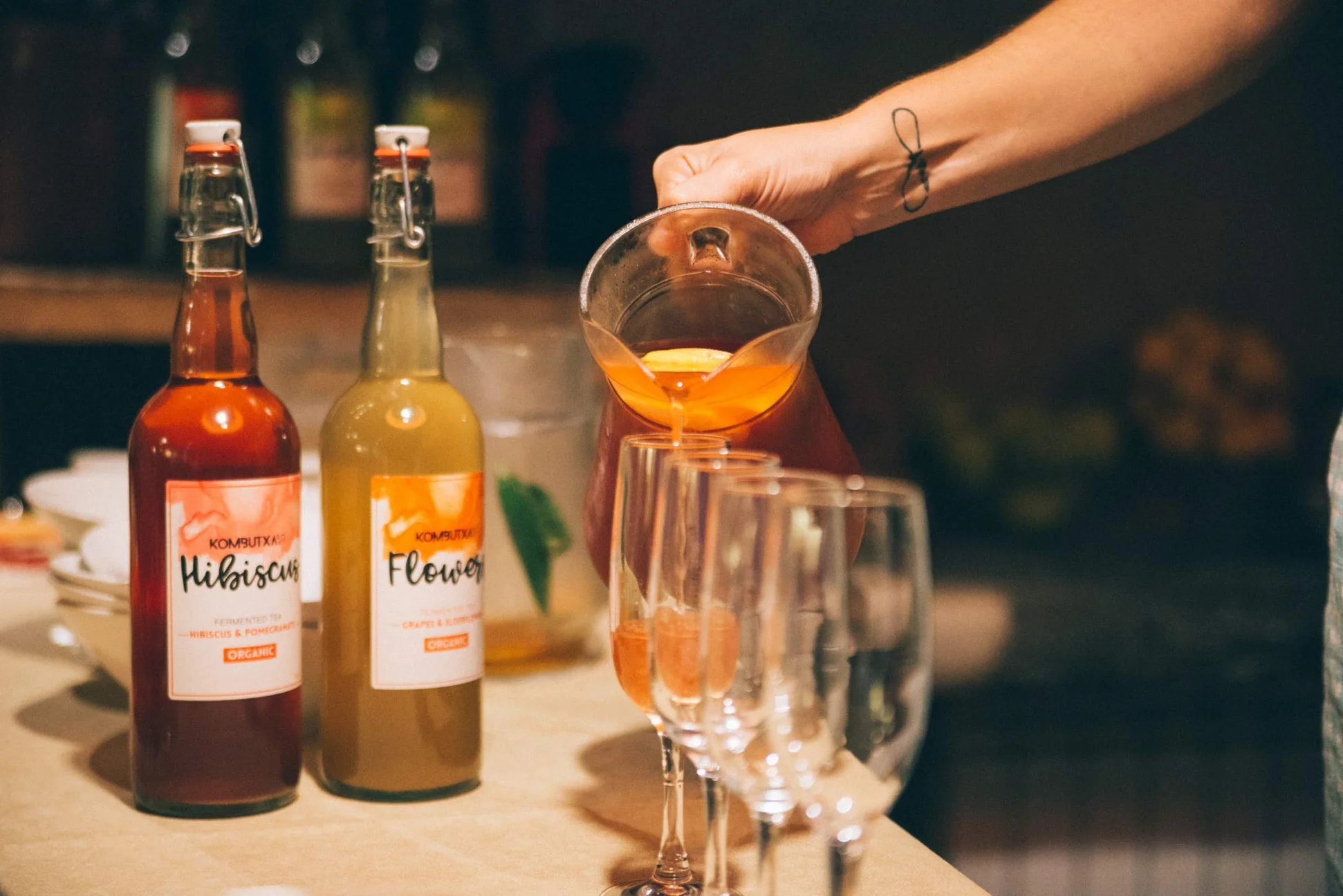 Mūn Ferments Té Kombucha Pack Ginger Hibiscus 6x750ml Bebida Ecológica Bio Fermentada Con Probióticos Naturales