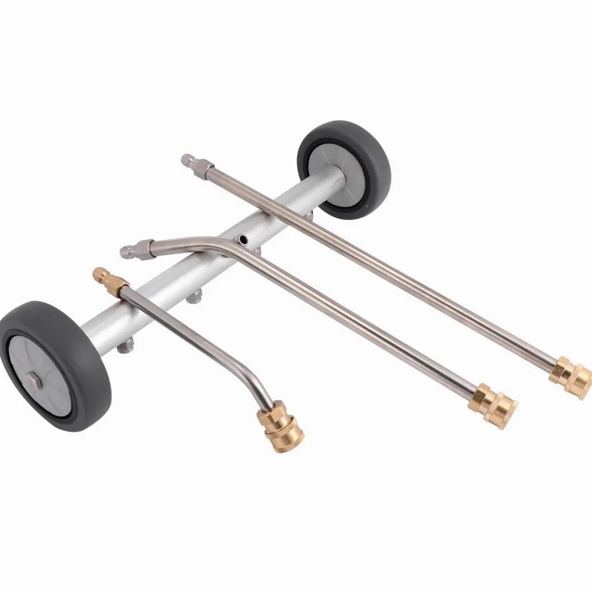 Limpiador de Chasis de Coche Rodillo Giratorio, Acero Inoxidable y Conector Rápido 1/4 Pulgada para Limpieza del Suelo y Partes Inferiores