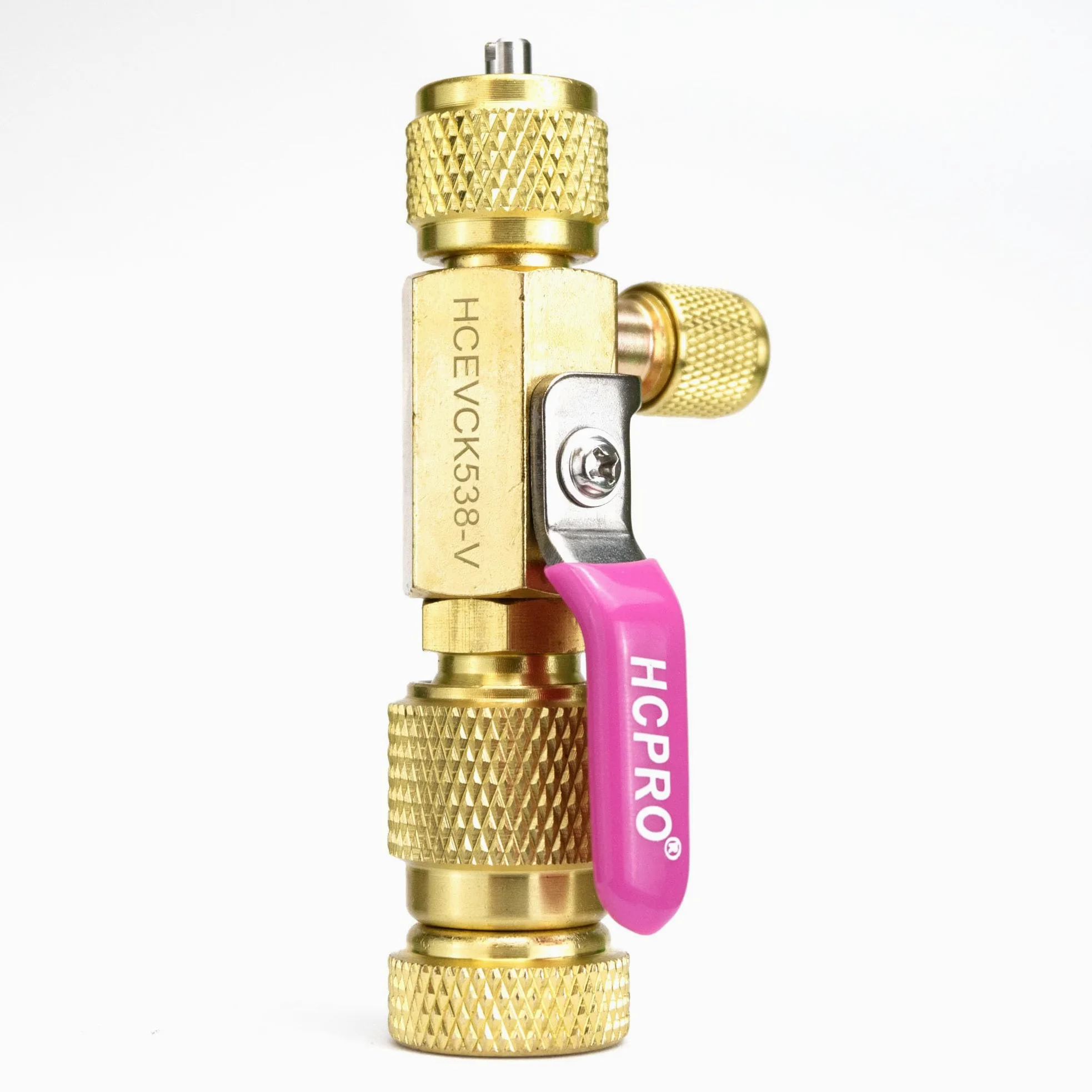 HCPRO HCEVCK538 Herramienta de extracción de núcleo de válvula nominal de flujo rápido de 5/16 pulgadas hembra x 3/8 pulgadas macho y puerto lateral de 1/4 pulgadas