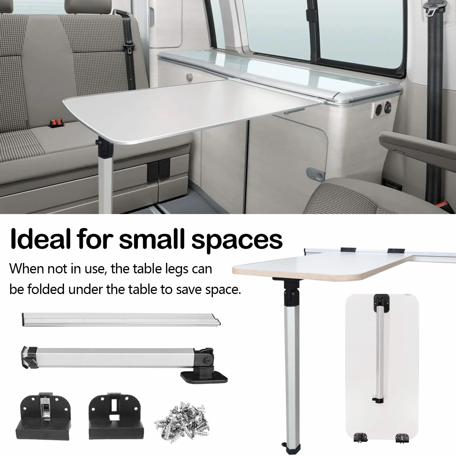 Pata De Mesa Extraíble Y Riel Deslizante Para Autocaravanas Y Yates, Pata De Mesa Plegable 51,5-78 cm Telescópica Para Autocaravanas Rieles Guía De 50 cm Soporte De Base Para Mesa De Autocaravana