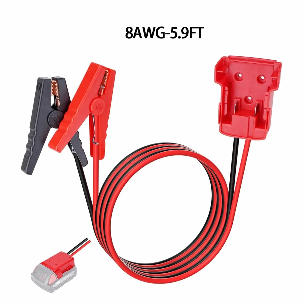 Cable de Arranque de batería de 8 AWG con Pinza de cocodrilo, de Silicona, fácil de Transportar, para Autos, vehículos recreativos y Camiones, de, 8 AWG-5.9 pies