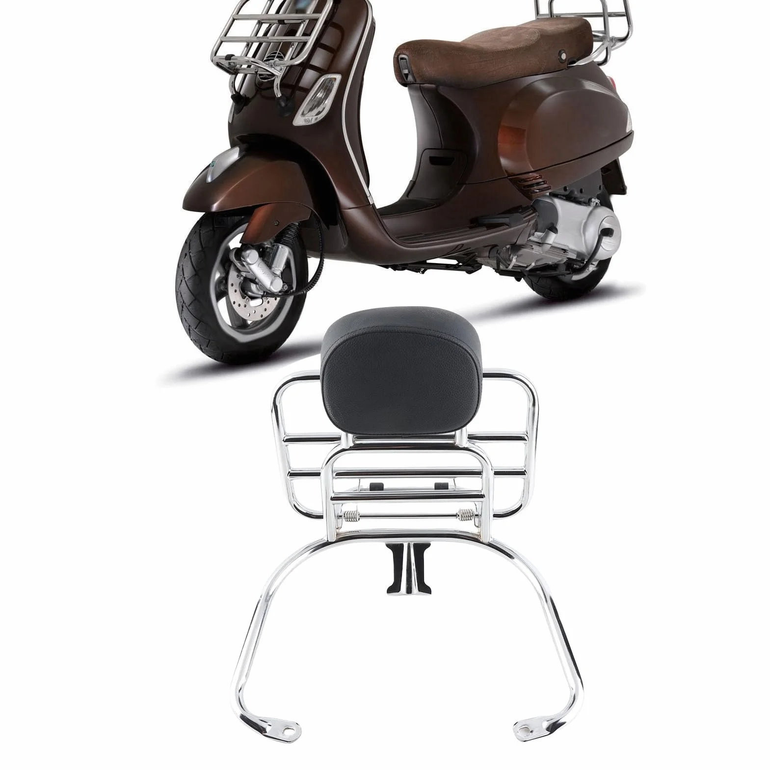 Portaequipajes para Motocicleta para GT GTS GTV 300 250 125, Estante portaequipajes Trasero con Soporte de Respaldo, Soporte Trasero de aleación de Acero Cromado para la segu