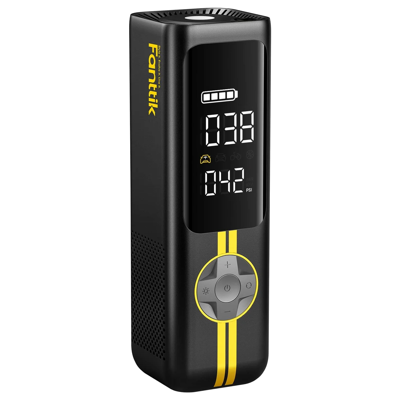 Fanttik X8 APEX EV Inflador de neumáticos Bomba de aire portátil, inflado 2 veces más rápido, compresor de aire inalámbrico de 150 PSI con batería potente, inflador de mano para coches eléctricos