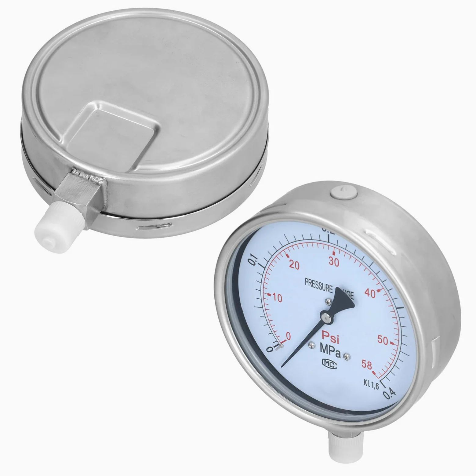 Manómetro de Acero Inoxidable 0-0.4MPa Diseño Duradero para Uso en Tuberías y Petroquímicos 150 Mm