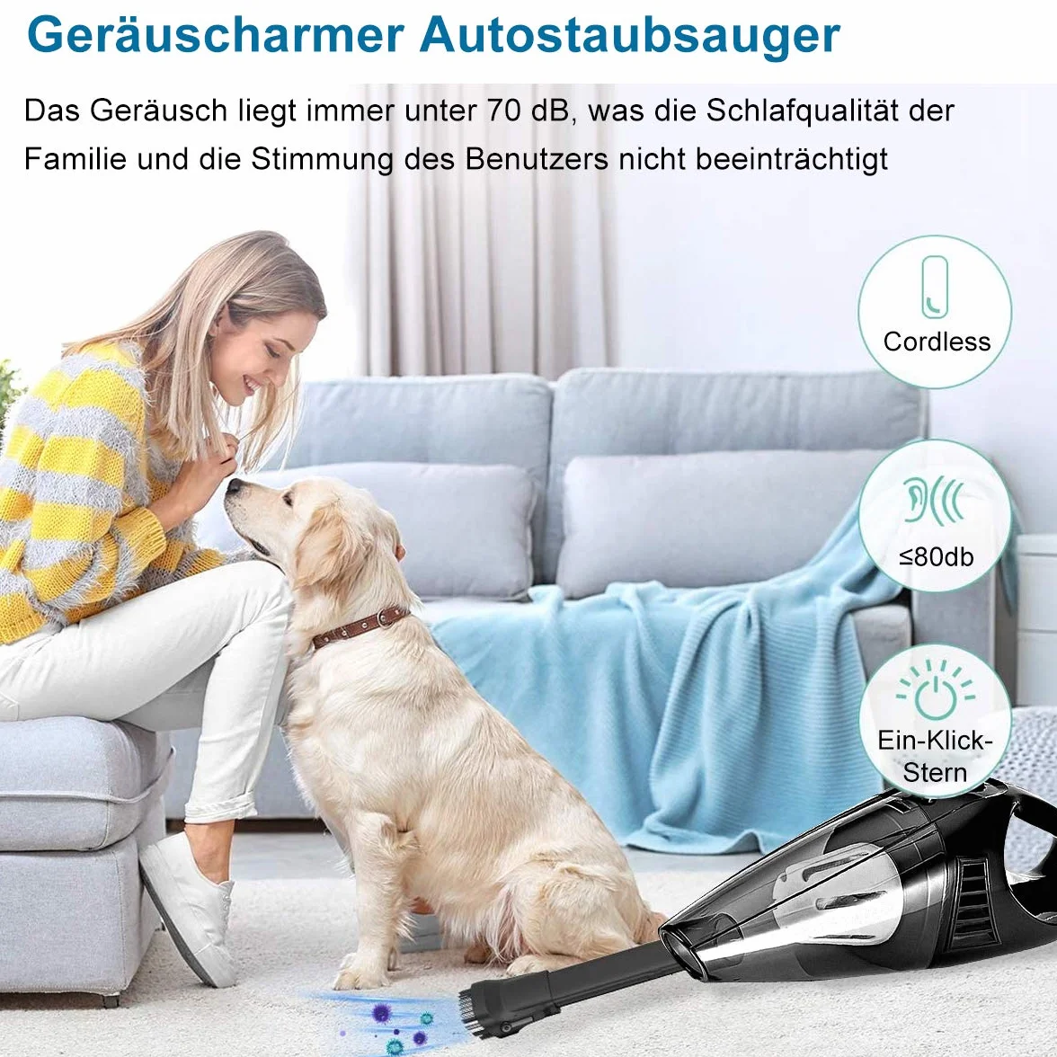Aspirador de coche Aspirador portátil de mano 120W Aspirador en seco/húmedo 5KPA Potencia de succión 22000r/min Velocidad nominal con cable de alimentación de 11,5 pies para el hogar, automóvil
