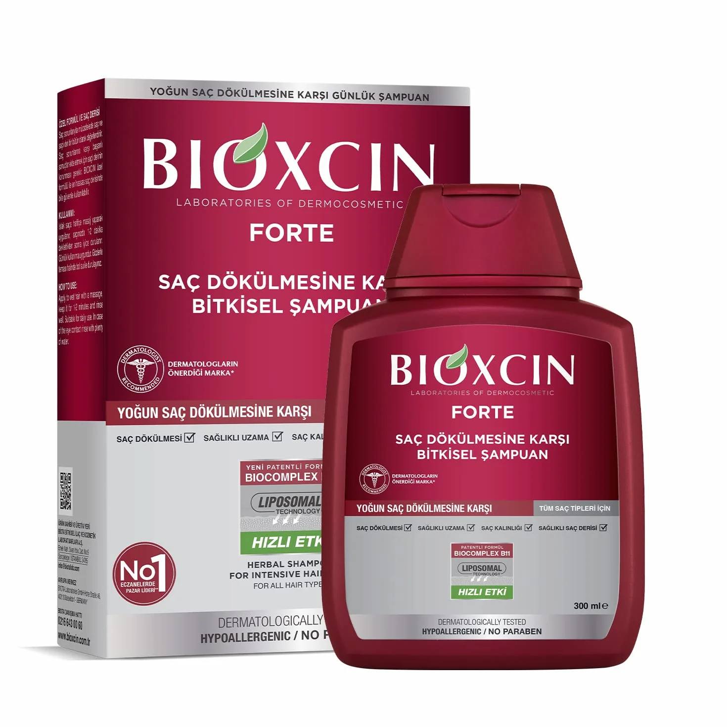 BIOXCIN FORTE Champú contra la caída del cabello, con Bio Complex B11, crecimiento más fuerte